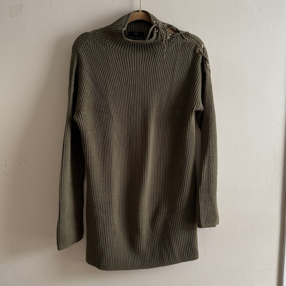 J. Crew Khaki Ribbed Knit Sweater